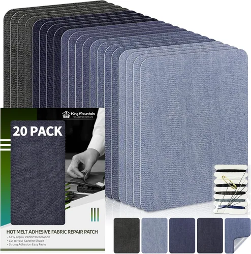 Miniatura 11 de KING MOUNTAIN Parche de lona para planchar, 3"×60", parche de reparación de tela de algodón 100% impermeable, utilizado para varios sofás, tiendas
