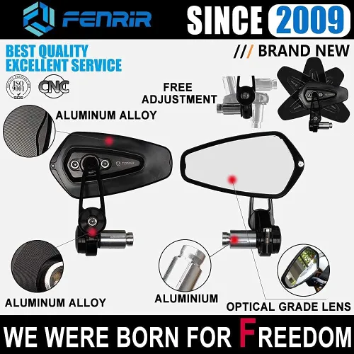 Miniatura 4 de FENRIR Espejo de motocicleta con adaptador para BMW RNINET F800R (2014-2020) S1000R R1200R R1250R F900R S1000RR(2008-2018) F900XR S1000XR R18 R12