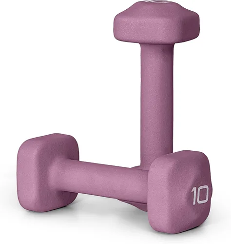 Tone Fitness Pares de Mancuernas de Pesas de Neopreno con Cabeza Cuadrada Antirrodamiento | Múltiples Opciones Púrpura