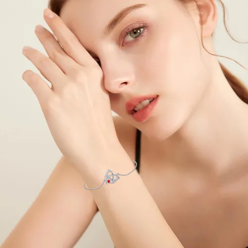 Miniatura 3 de Pulsera de piedra natal para mujer, plata de ley S925, pulseras celtas con dijes celtas, regalos de joyería, día de la madre, cumpleaños, día de San