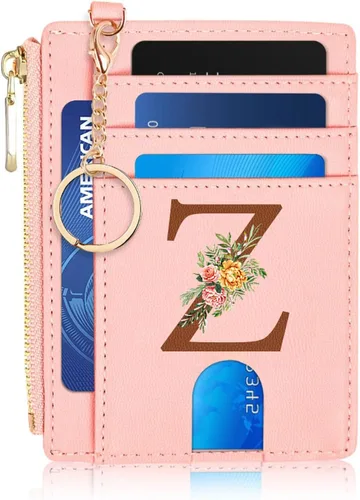 Miniatura 15 de Tarjetero para mujer minimalista y delgado con bolsillo frontal, bloqueo RFID, cartera compacta con ventana para identificación y bolsillo