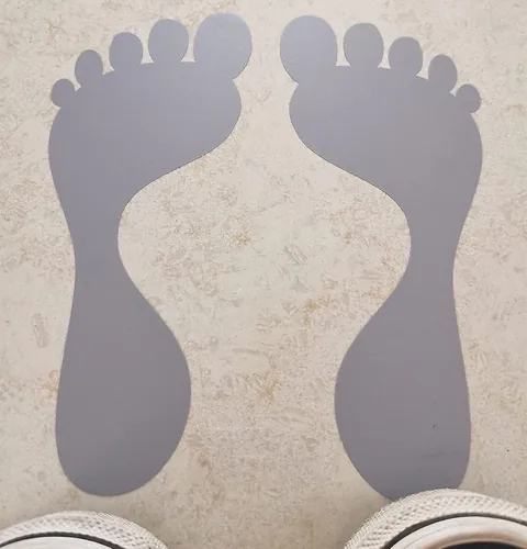 Miniatura 6 de 12 pares de 24 impresiones de huellas grises, calcomanías de pared para decoración de fiestas, calcomanías de pies de bebé