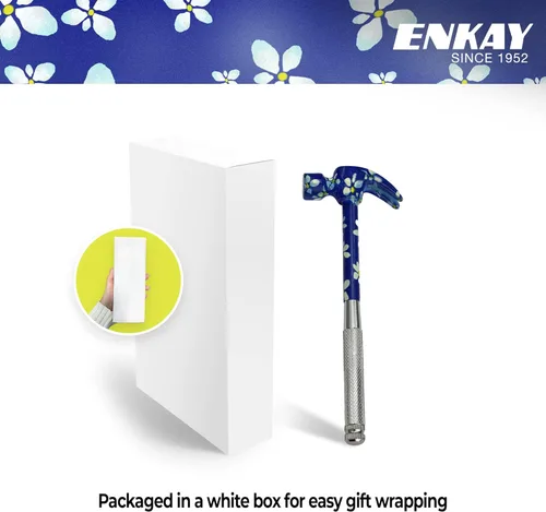 Miniatura 7 de ENKAY - Martillo y destornillador 6 en 1 con motivos florales, martillo de garra multifuncional con estampado de flores (Patrón 4)