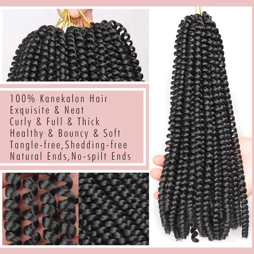 Miniatura 3 de Xtrend - Cabello trenzado de ganchillo con rizos de resorte, color rojo cobrizo, 12 pulgadas, para rizos de mariposa de imitación, extensiones
