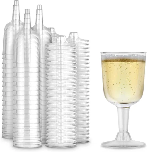 Miniatura 8 de Stock Your Home Copas de vino de plástico transparente de 5 onzas (paquete de 40 unidades), sin BPA y reciclable, copa de vino inastillable, vasos