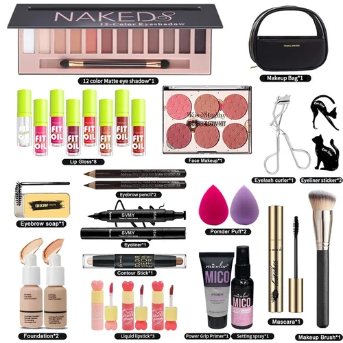 Miniatura 2 de Kit de maquillaje completo todo en uno para mujeres, juego de maquillaje para mujeres y principiantes, sombra de ojos, base, lápiz labial