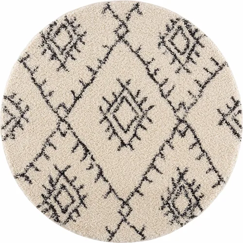 Miniatura 122 de Hauteloom, Duncans - Alfombra de estilo granja de pelo mullido para sala y dormitorio, con borlas - Beige, carbón, gris - 2 pies 7 pulgadas x 7 pies
