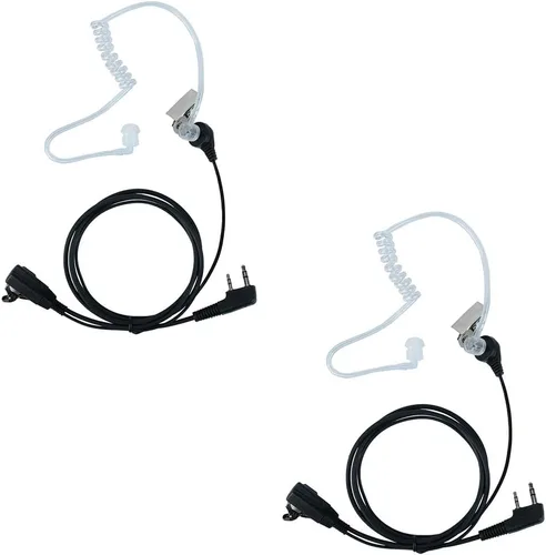 Caroo Auriculares de radio para Kenwood de 2 pines con micrófono PTT para Baofeng UV-5R BF-888S BF-F8HP UV-82 UV-82HP UV-82HP UV-82C Kenwood TK-2107