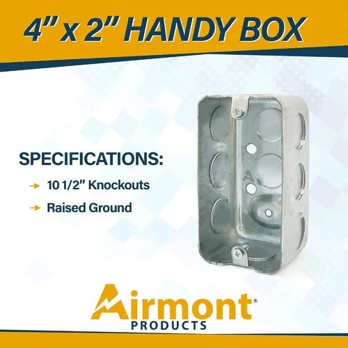 Miniatura 2 de Caja práctica profunda, caja eléctrica de acero estirado de 4 x 2, 2-1/8 pulgadas de profundidad de metal de una sola banda de montaje en superficie