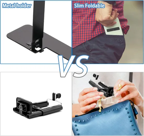 Miniatura 5 de TIESOME 2 piezas de soporte invisible ultrafino, soporte de colocación vertical y horizontal ajustable, funda de metal compatible con cualquier