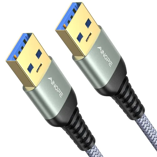 Miniatura 11 de AINOPE Cable USB a USB, cable USB 3.0 A a A macho a macho [nunca se rompe], cable tipo A de doble extremo compatible con cajas de disco duro, KVM