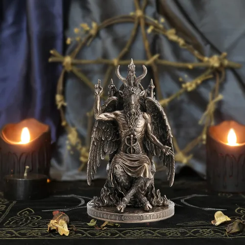 Miniatura 6 de Veronese Design Estatua de resina de Baphomet de 9 1/2 pulgadas, regalo oculto de bronce antiguo