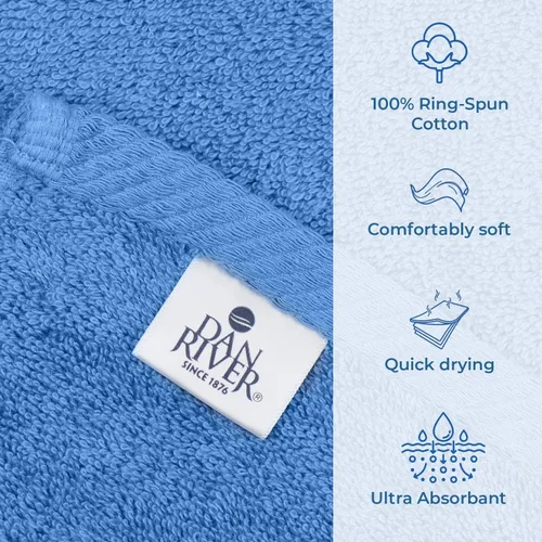 Miniatura 140 de DAN RIVER Paquete de 2 sábanas de baño de 35x70 pulgadas, sábanas de baño jumbo acanaladas para adultos, toallas grandes gruesas y absorbentes