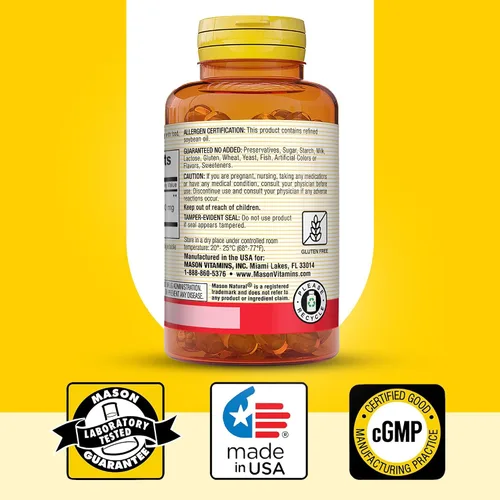 Miniatura 6 de MASON NATURAL Aceite de ajo de 1000 mg, corazón saludable, apoya la función circulatoria, mejora la salud cardiovascular, 100 unidades, paquete de 3