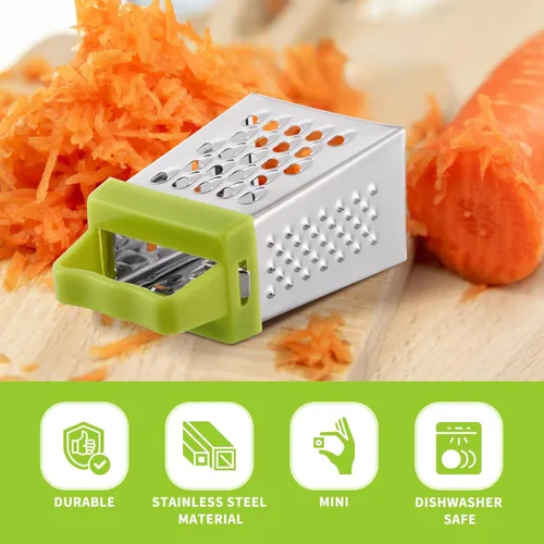 Miniatura 7 de Ciieeo 15 piezas de mini rallador de queso, cortador de verduras de mano de acero inoxidable, rallador de caja para cocina, queso, ajo, jengibre
