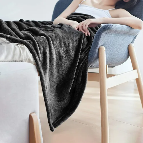Miniatura 2 de EIUE Cómoda manta de forro polar de franela, paquete de 2 unidades, manta ligera para siesta para el hogar, la oficina y viajes al aire libre