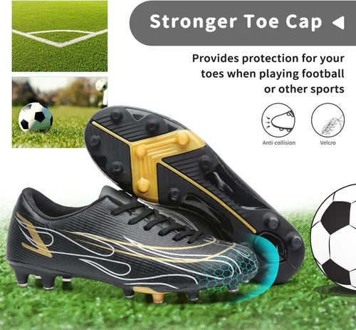 Miniatura 5 de Hanani Zapatos de fútbol para niños y niñas, zapatos de fútbol para jóvenes, atléticos, para exteriores e interiores, zapatos de béisbol firmes