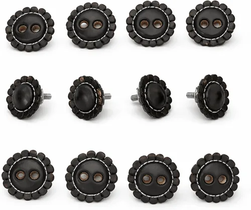 M-Royal Saddles Negro Juego De Chapetones Monturas Charras Conchos