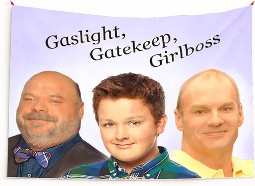 Miniatura 4 de GOLEHS Gaslight, Gatekeep, Girlboss Tapiz con kit fácil de colgar, bandera divertida para dormitorio universitario, disponible en tamaños de 40 a 90
