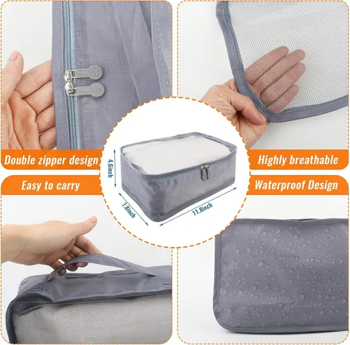 Miniatura 2 de 12 cubos de equipaje organizadores de equipaje pequeños de malla para ropa interior, bolsas plegables para ropa interior, bolsas de lavandería
