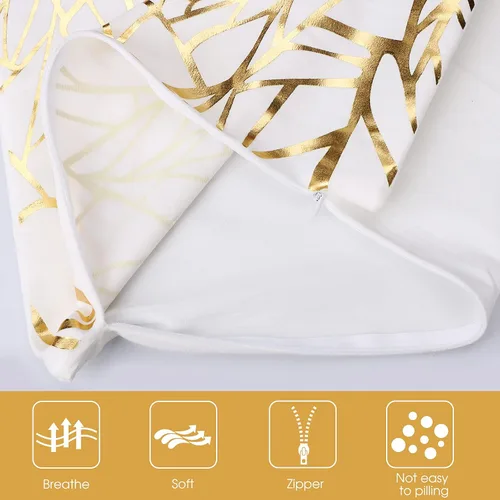 Miniatura 4 de Fundas de almohada blancas de 18 x 18 pulgadas para sofá, 17.7 in x 17.7 in, diseño geométrico de árbol del amor, funda de cojín decorativa súper