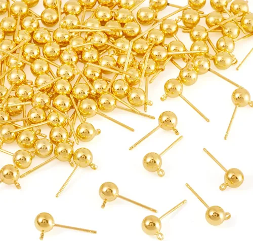 Miniatura 13 de Craftdady 40 aretes redondos de acero inoxidable de 0.669 x 0.354 in con lazo de 0.039 in para hacer joyas de aretes