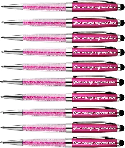 Miniatura 18 de Ancolo Bolígrafos grabados de lujo con punta de lápiz capacitivo, repuestos de tinta negra de cristal, bolígrafos de calidad, personalizados
