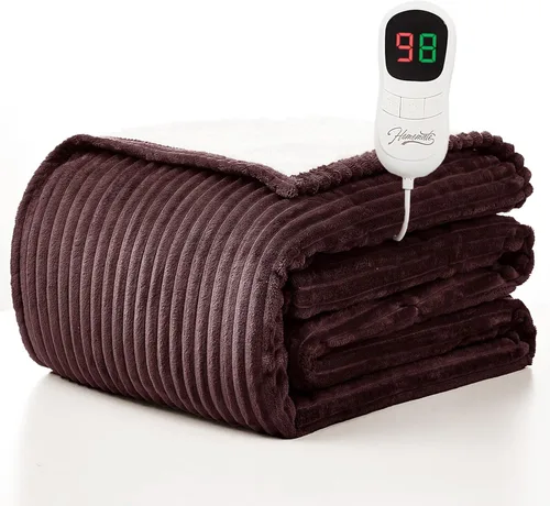 Miniatura 36 de Homemate Manta térmica eléctrica de 50 x 60 pulgadas, manta térmica de 1/2/4/6/8 horas de apagado automático, 10 niveles de calor, protección contra