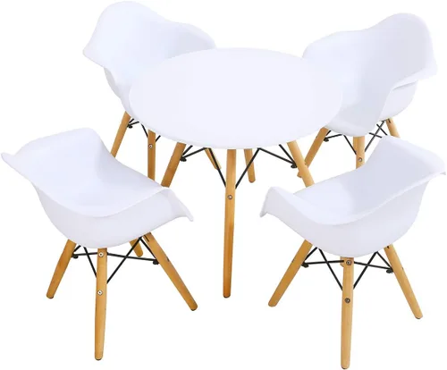Miniatura 9 de Costzon Juego de mesa y silla para niños, juego de mesa de estilo moderno de mediados de siglo con sillones para niños pequeños, juego de mesa