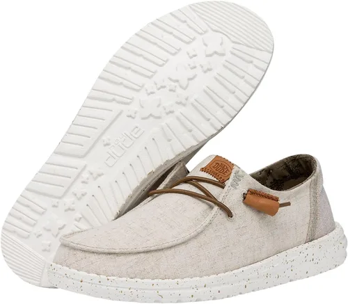 Miniatura 3 de Hey Dude Wendy - Zapatos de lona lavada para mujer Mocasines con cordones para mujer cómodos y ligeros