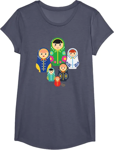 Miniatura 15 de Matryoshka Russian Nesting Dolls, Rusia - Camiseta de regalo, Azul / Patchwork, S
