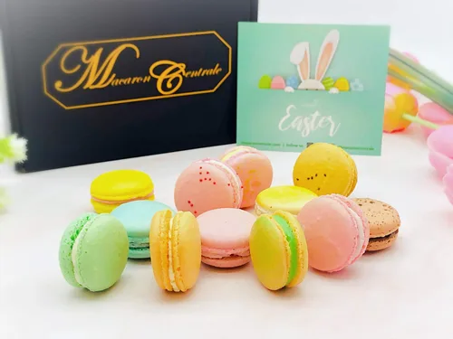 Miniatura 2 de Juego de macarrones franceses de Pascua Paquete de 12, 12 sabores diferentes de diversión de Pascua