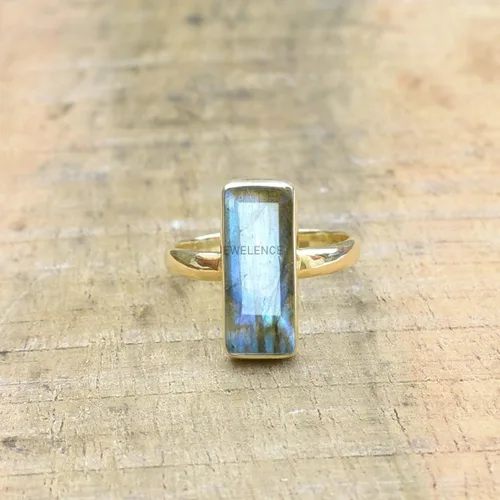 Miniatura 42 de Anillo de plata de ley maciza superpuesta de oro amarillo de 18 quilates para mujer, anillo de compromiso de plata esterlina, juego de bisel