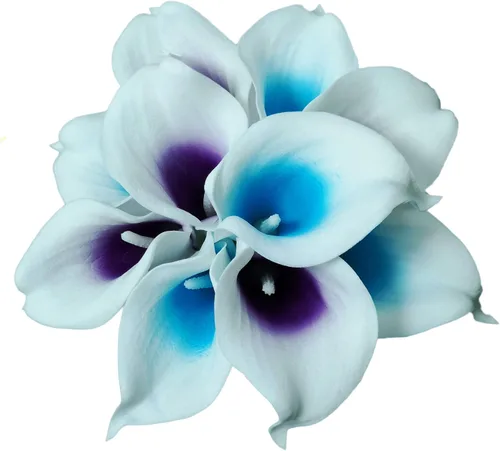 Miniatura 12 de Mini ramos de flores artificiales de 15 pulgadas con 10 tallos (Auroral)