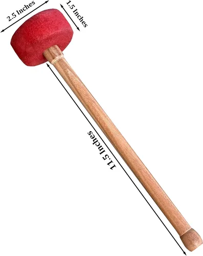 Miniatura 3 de DharmaObjects - Cuencos tibetanos para cantar, mazo de fieltro y madera de 12 pulgadas (12 x 2.5 pulgadas)