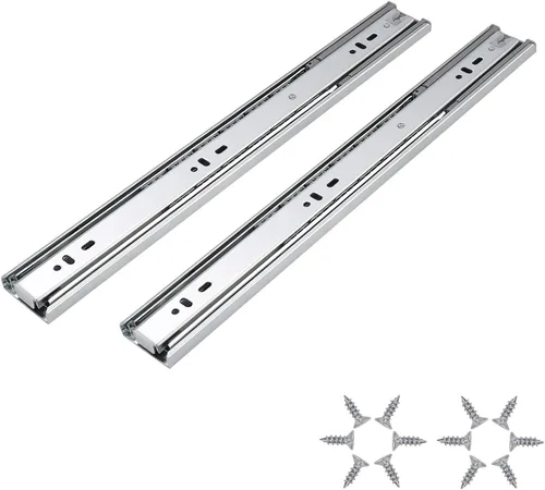 Miniatura 10 de Knobonly Diapositivas de cajón de 12 pulgadas, 1 par (2 unidades) con rodamiento de bolas de cierre suave, extensión completa, toboganes de cajón