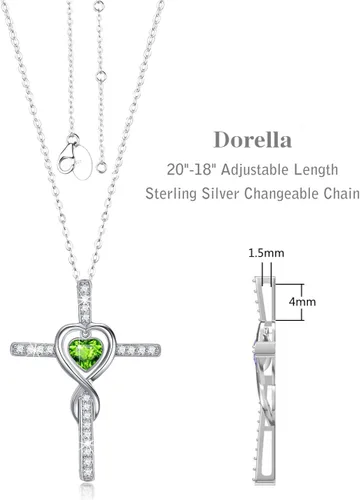 Miniatura 5 de Dorella Collar de infinito de amor para ella, regalos de cumpleaños, esposa, mamá, plata de ley 925, piedra natal de junio, joyería de perlas
