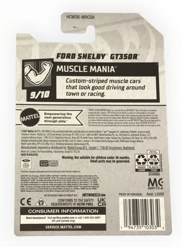 Miniatura 2 de Hot Wheels Ford Shelby GT350R, Muscle Mania 9/10