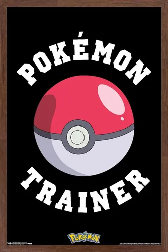 Miniatura 14 de Trends International Pokémon - Póster de pared de entrenador, 14.725 x 22.375 pulgadas, versión enmarcada de madera de granero