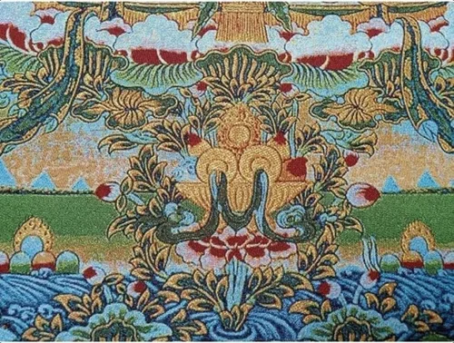 Miniatura 4 de GEEYOU Bordado de seda tibetano Thangka budismo Maitreya Bodhisattva Longevidad Buddha Tangka Yoga Budista Tapiz colgante de pared Arte de pared