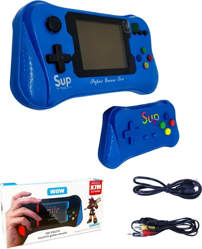 Miniatura 10 de Juego de mano para niños, 500 videojuegos retro precargados, reproductor de videojuegos de TV portátil, batería recargable de 3.5 pulgadas, pantalla