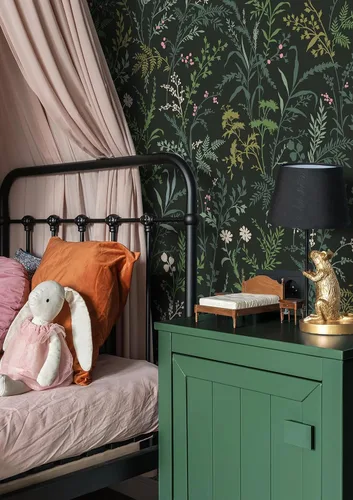 Miniatura 3 de Erfoni Papel Tapiz Despegar y Pegar de Hoja Oscura de 16.9''x118'' Boho Removible Papel Tapiz Floral de Hoja Autoadhesivo Adhesivo para Pared Papel