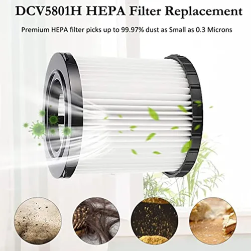 Miniatura 4 de 2 filtros de repuesto HEPA DCV5801H para aspiradora DeWalt DCV580H y DCV581H en húmedo/seco, lavable y reutilizable
