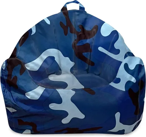 Miniatura 189 de Posh Beanbags - Sillón puff grande, 38 pulgadas, color azul rey sólido Nylon suave - Azul real