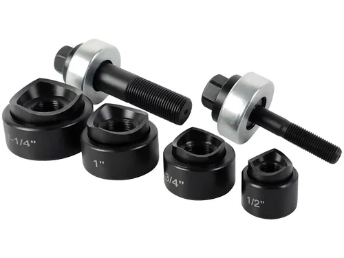 Kit de perforador manual AMZCNC, juego de punzón de corte de caja de hoja de metal resistente (tamaño de agujero de conducto) 1/2"~1-1/4" kit de
