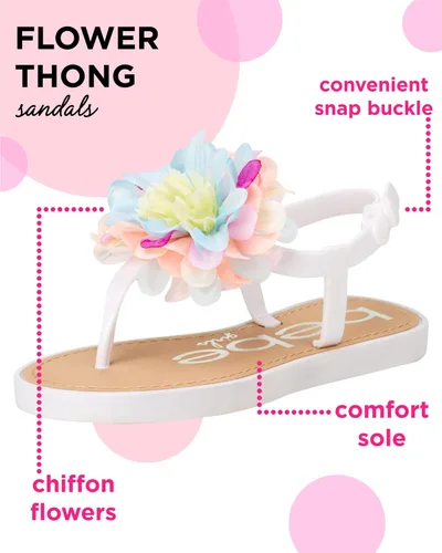 Miniatura 2 de bebe Sandalias para niña Sandalias con hebilla a presión para niños pequeños con flor de gasa Sandalias lindas para niñas (bebéniña pequeña)