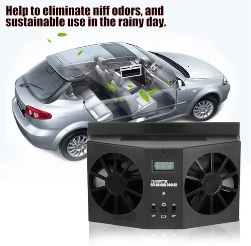 Miniatura 5 de Purificador de aire para automóvil, ventilador de escape de ventana con energía solar para automóvil, ventiladores de radiador de ventilación