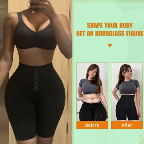Miniatura 3 de Pantalones cortos para sudar de sauna, trajes para mujer, de cintura alta, térmicas, para entrenamiento, moldeador de muslos, control de abdomen