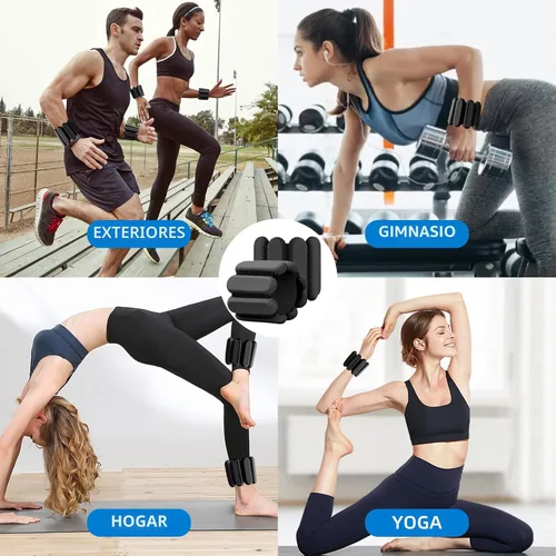 Miniatura 7 de Pesas de tobillo para mujeres y hombres, pulsera de entrenamiento con peso ajustable para muñeca para entrenamiento en casa, entrenamiento