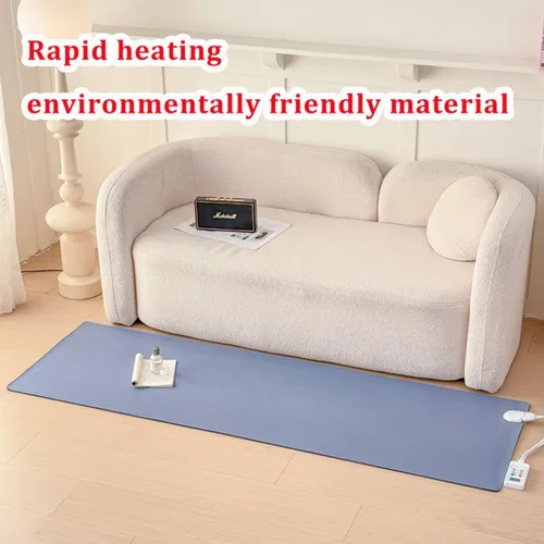 Miniatura 2 de Electric Heated Floor Mat, Infrared Radiant Floor with 60 Adjustable Thermostat and 12-Hour Timer,Space Heater Area Rug Carbon Crystal Floor Heating